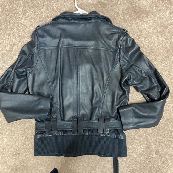 Pelle studio belted zip black leather jacket size med. - Picture 6 of 14